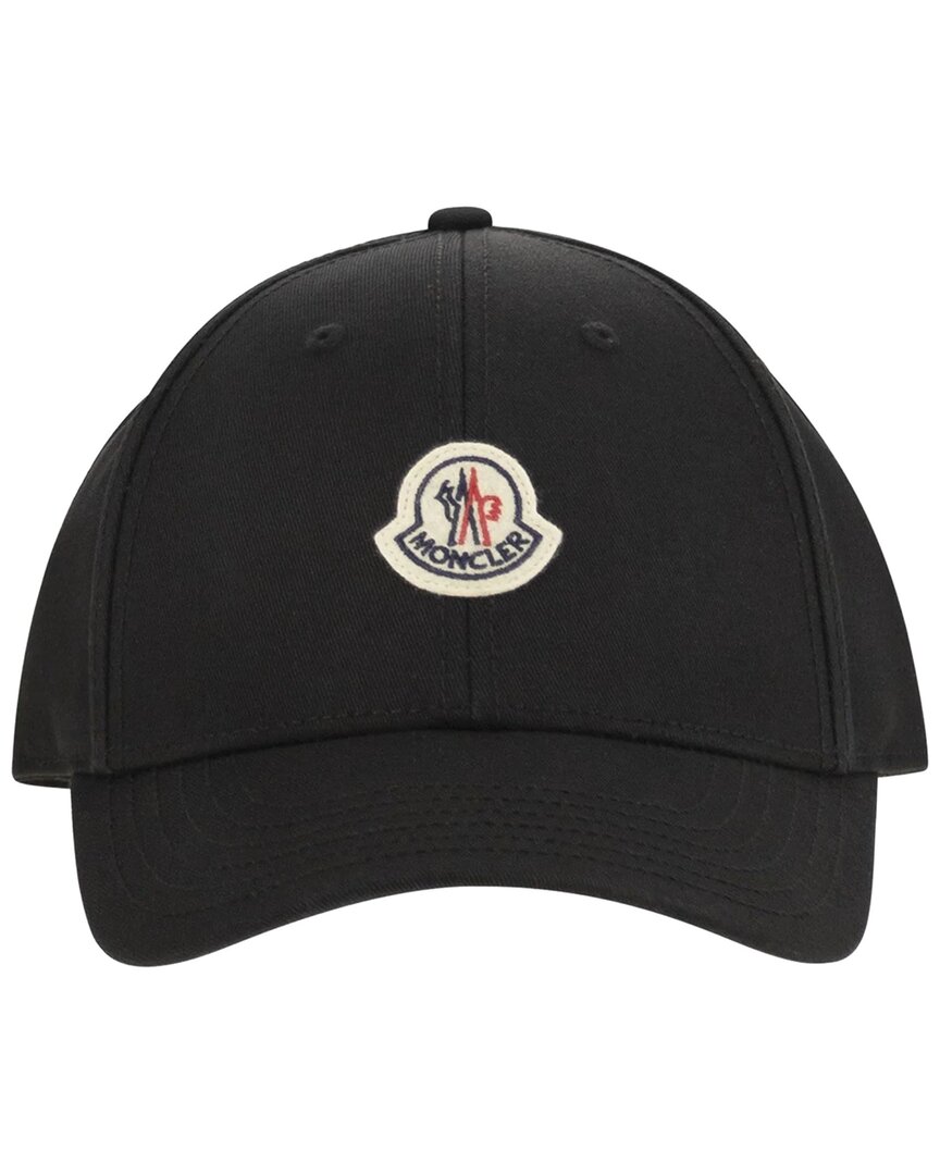 Moncler Gabardine Baseball Cap In Black
