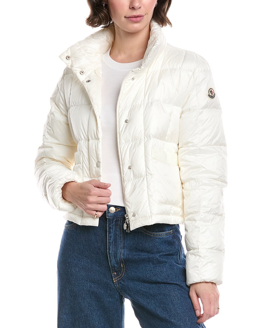 Moncler Two-toned Puffer Jacket In White