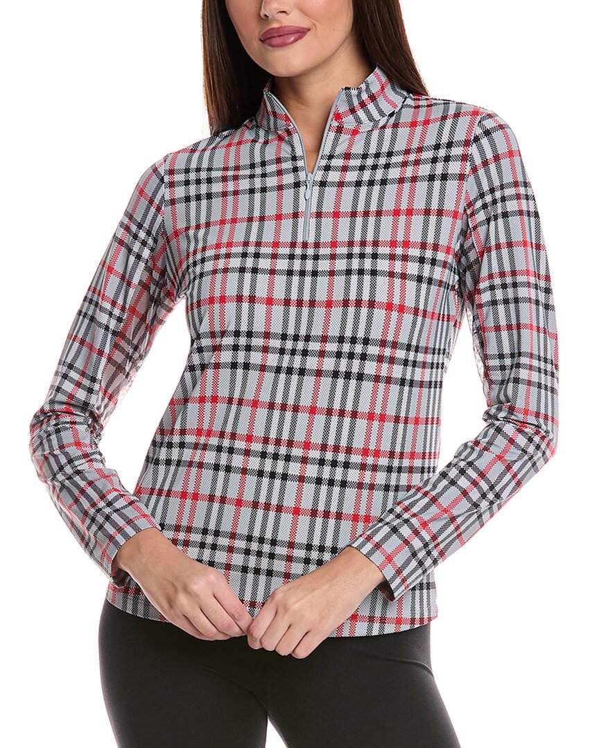 Ibkul Judith Long Sleeve Mock Neck Top In Multi