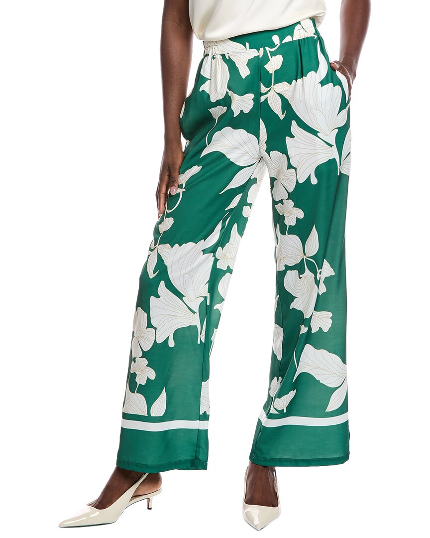 Gracia Wide Leg Pajama Pant In Green