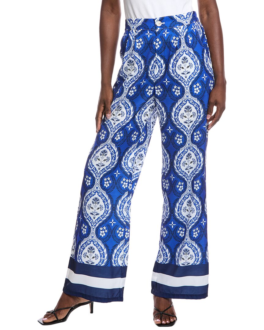 Gracia Wide Leg Pajama Pant In Blue