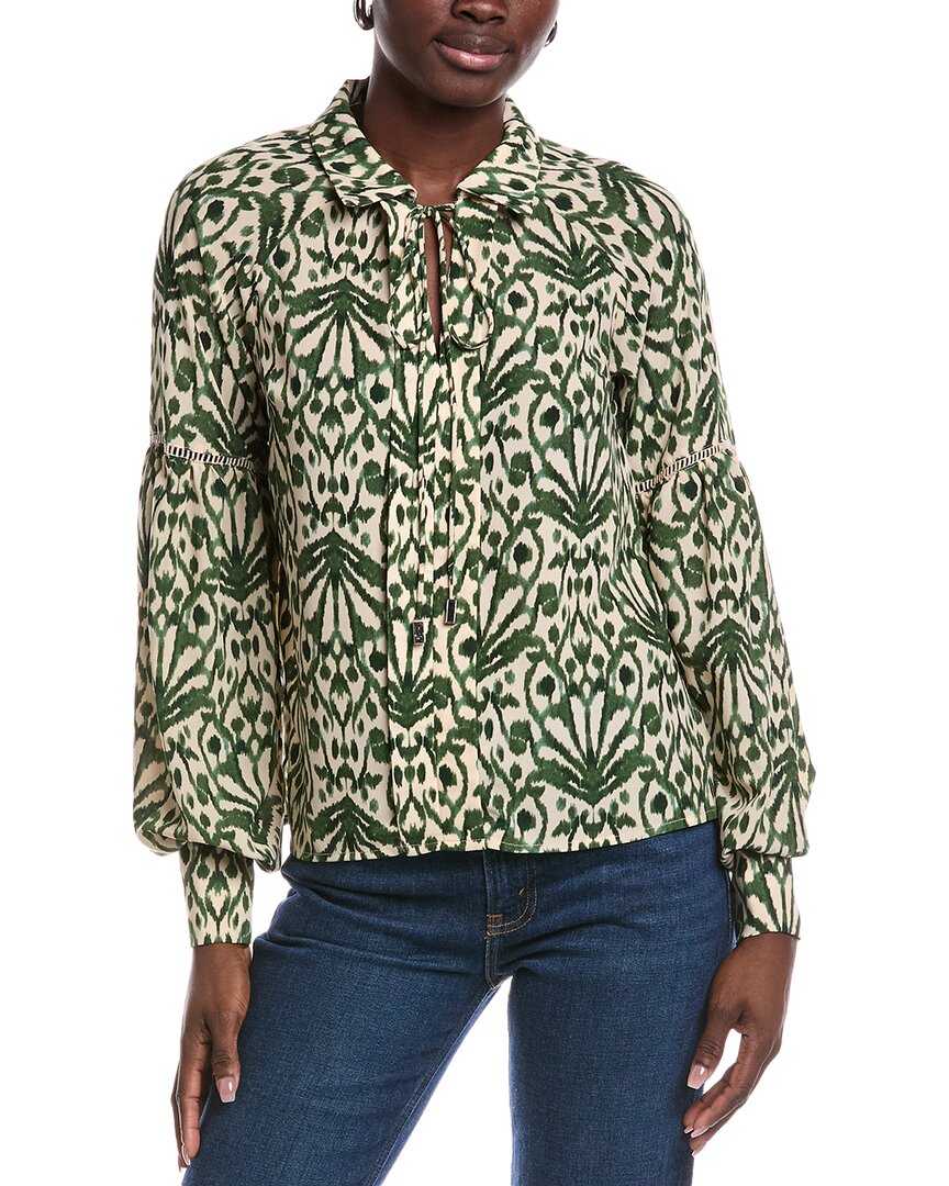 Gracia Tiered Blouse In Green