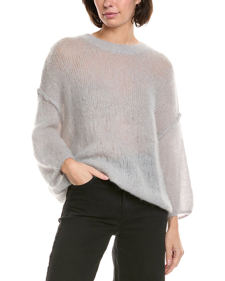 Elan Wool & Mohair-blend Crewneck Sweater In Gray