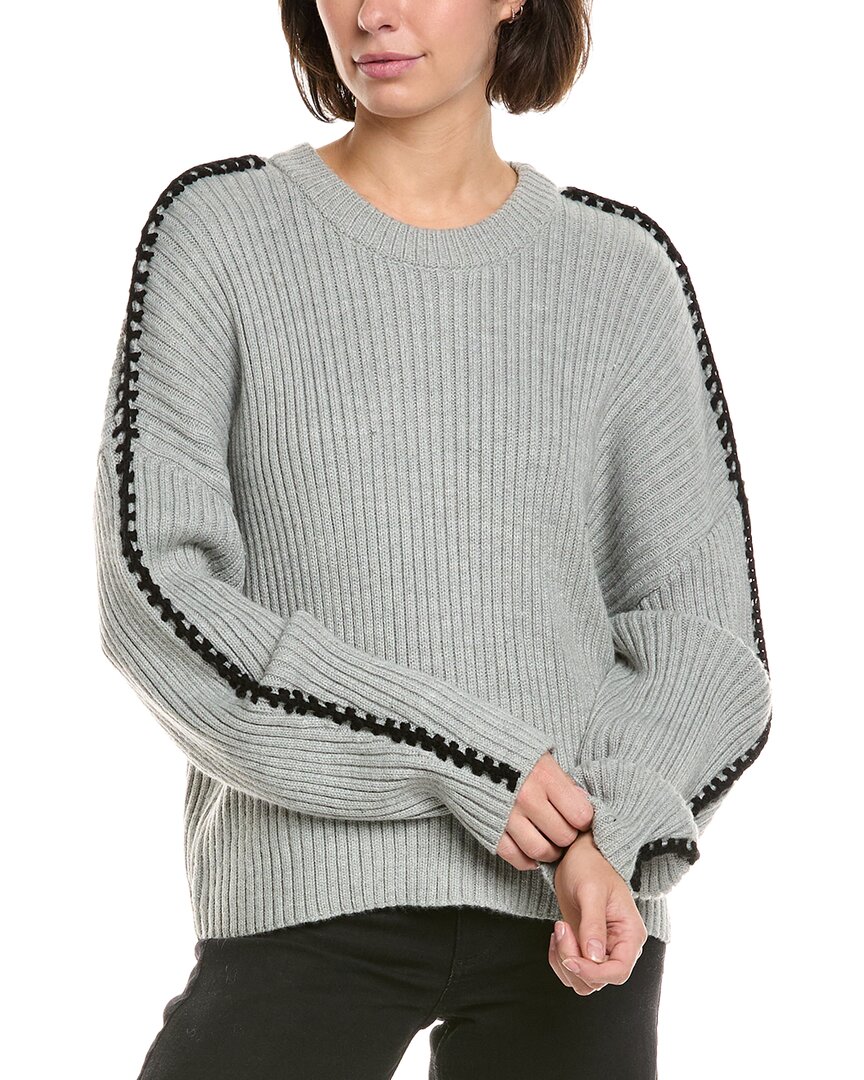 Elan Wool-blend Crewneck Sweater In Gray