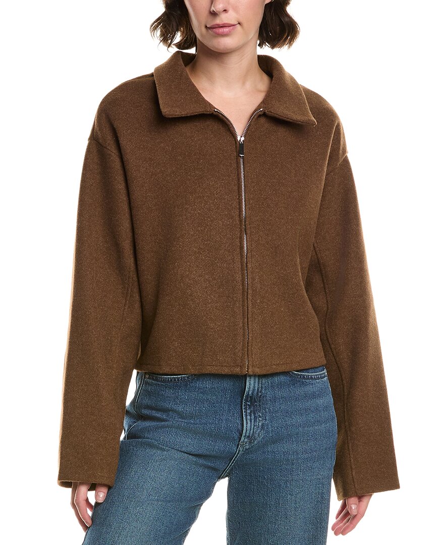 Rouge &  Zip Cardigan In Brown