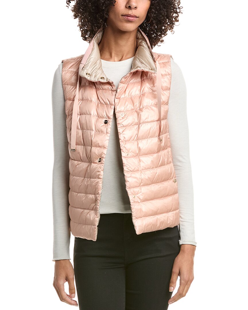 Herno Down Reversible Vest In Pink