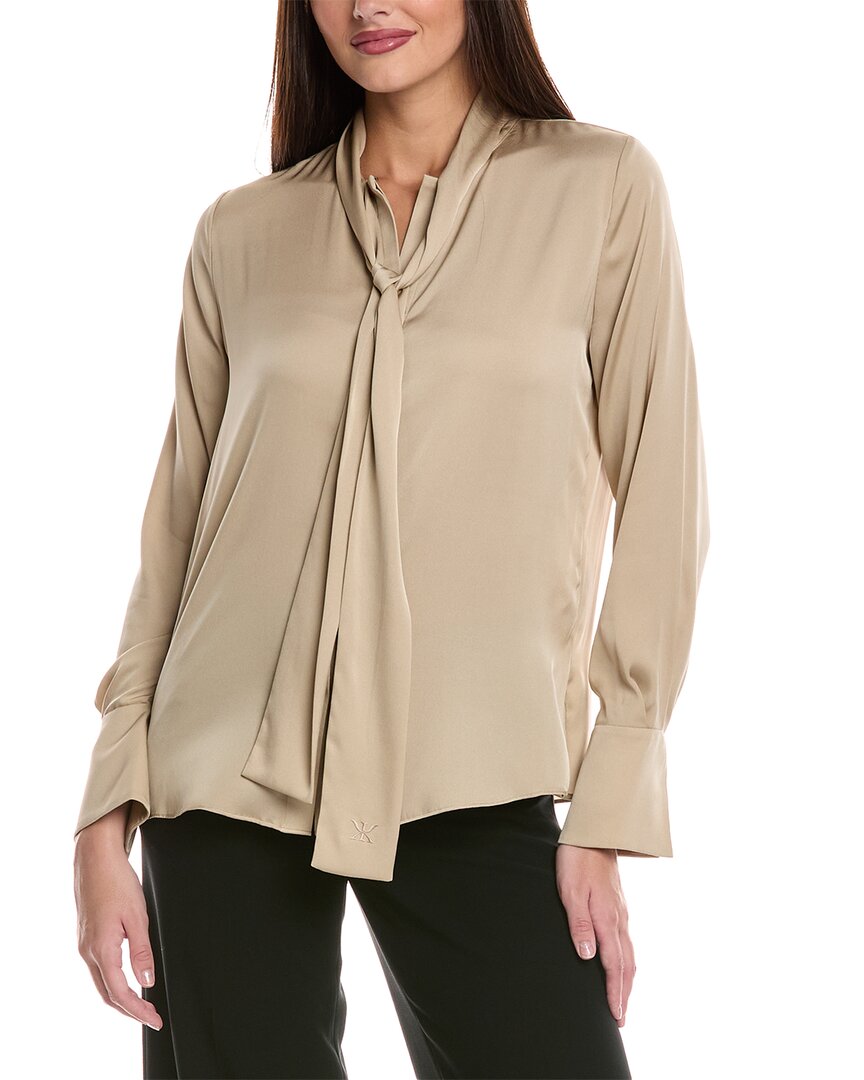 Kobi Halperin Leni Silk-blend Blouse In Nude