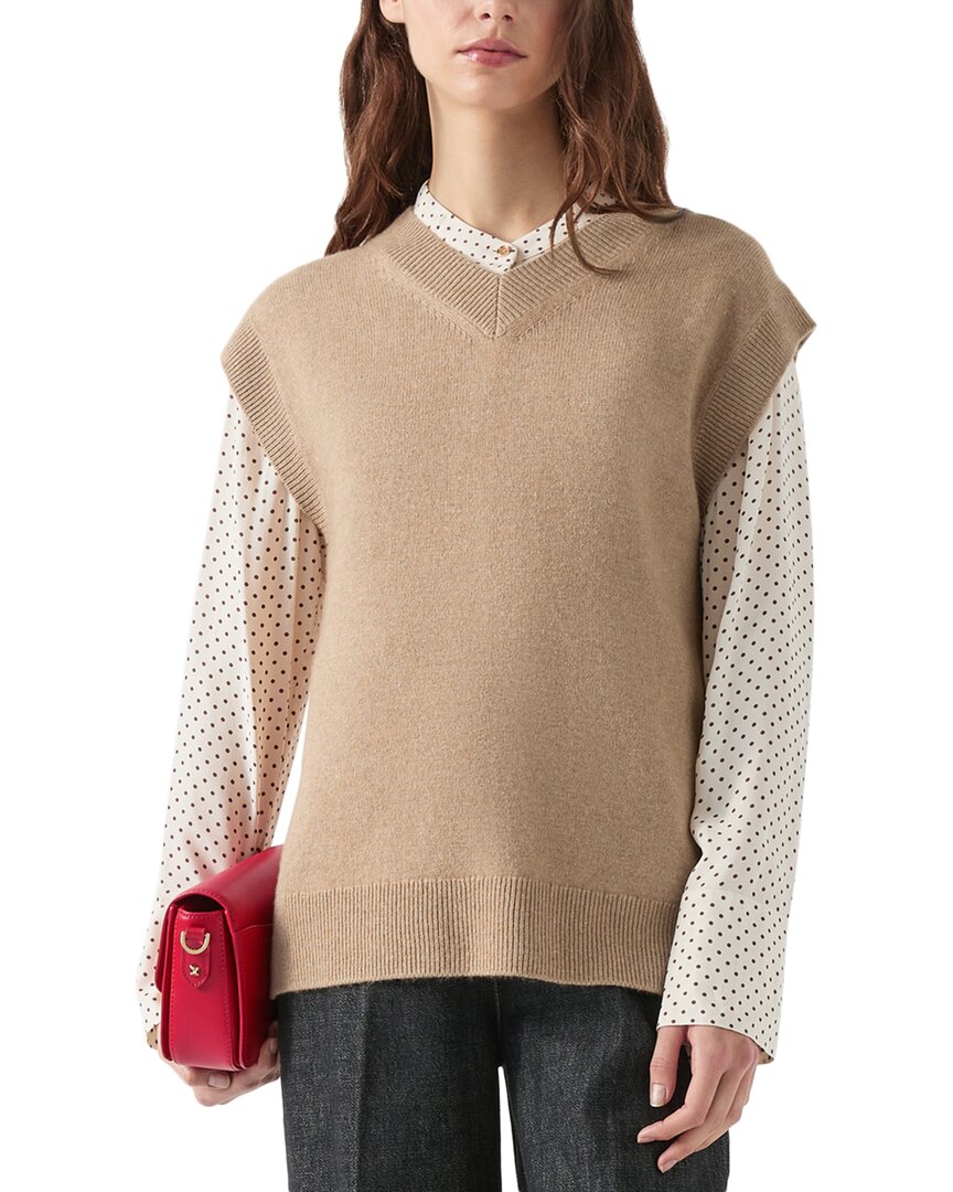 Lk Bennett Nila Wool & Cashmere-blend Knitted Top In Multi