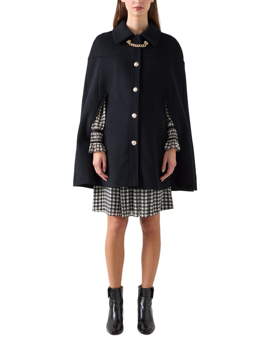 Lk Bennett Mia Wool-blend Coat In Black