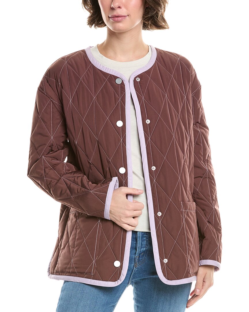 Jane Post Diamond Quilted Reversible Jacket In Brown