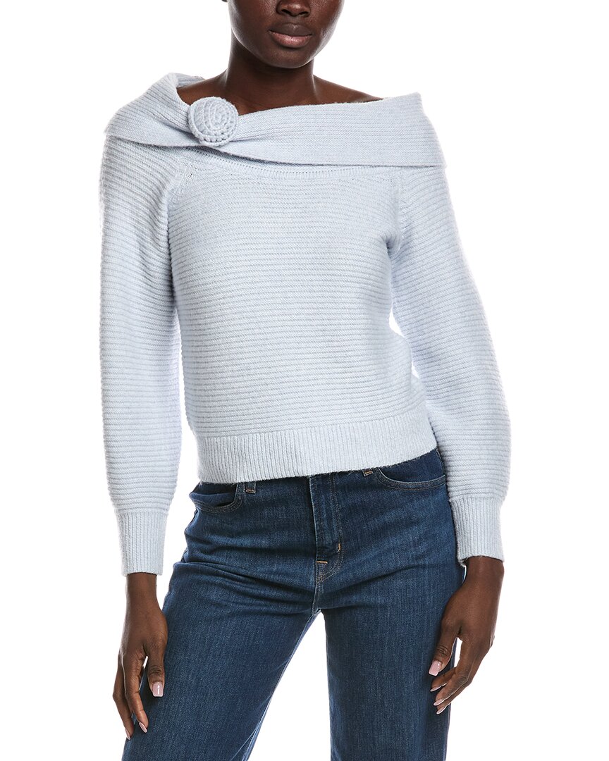 525 America Elizabeth Off-the-shoulder Pullover In Blue