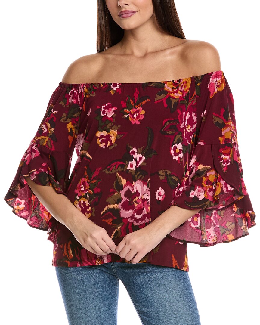 Vince Camuto Boatneck Blouse In Burgundy
