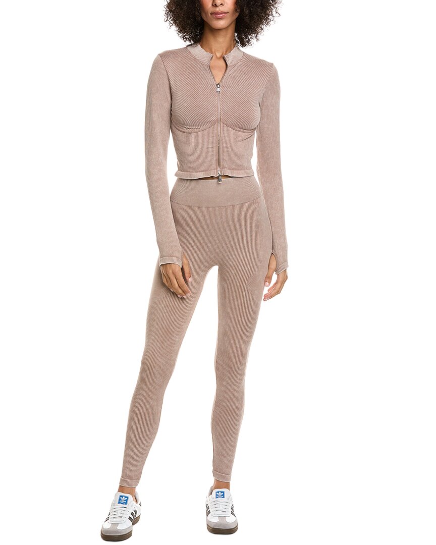 Marion 2pc Active Wear Top & Legging Set In Brown