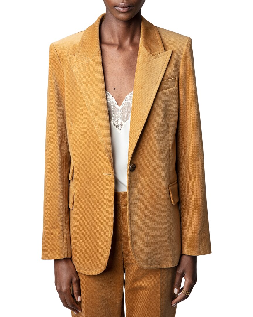 Zadig & Voltaire Venus Blazer In Yellow