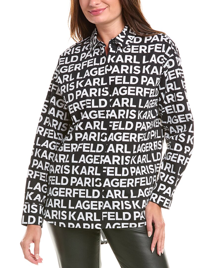 Karl Lagerfeld Allover Shirt In Black