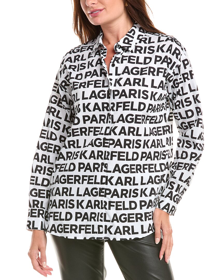 Karl Lagerfeld Allover Shirt In White