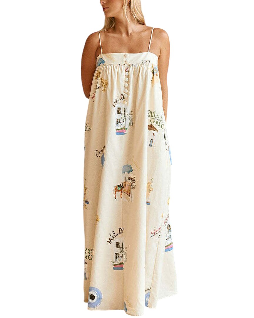 Esea Linen-blend Dress In Neutral