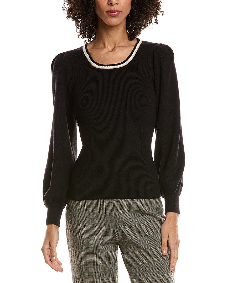 T Tahari Blouson Sleeve Pullover In Black