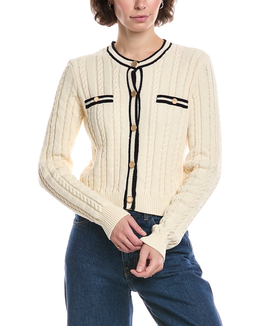 Frame The Trimmed Cardigan In Neutral