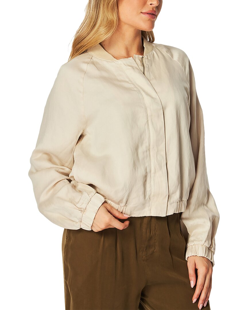 Bella Dahl Chloe Clean Linen-blend Bomber Jacket In Neutral