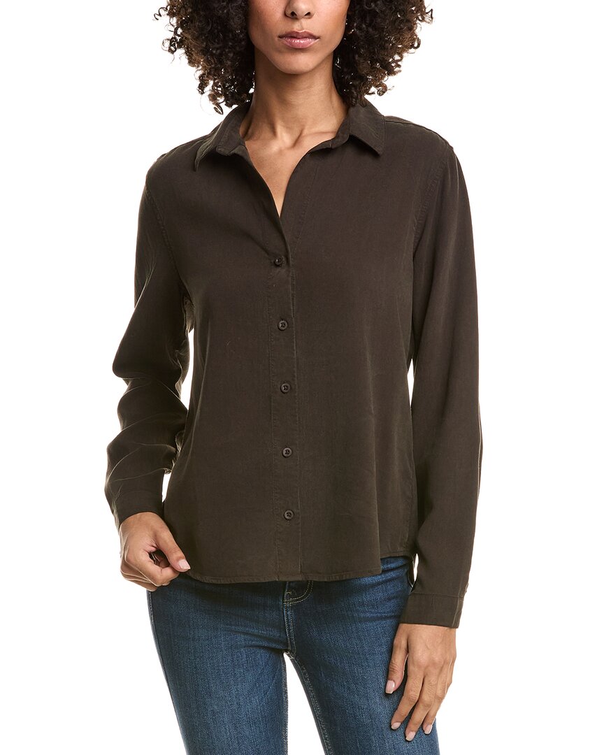 Bella Dahl Classic Button Down Blouse In Brown