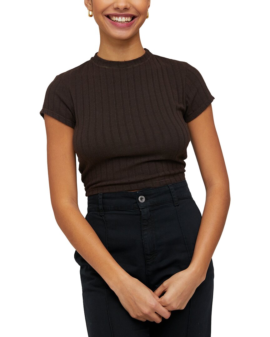 Bella Dahl Cap Sleeve Crew T-shirt In Green