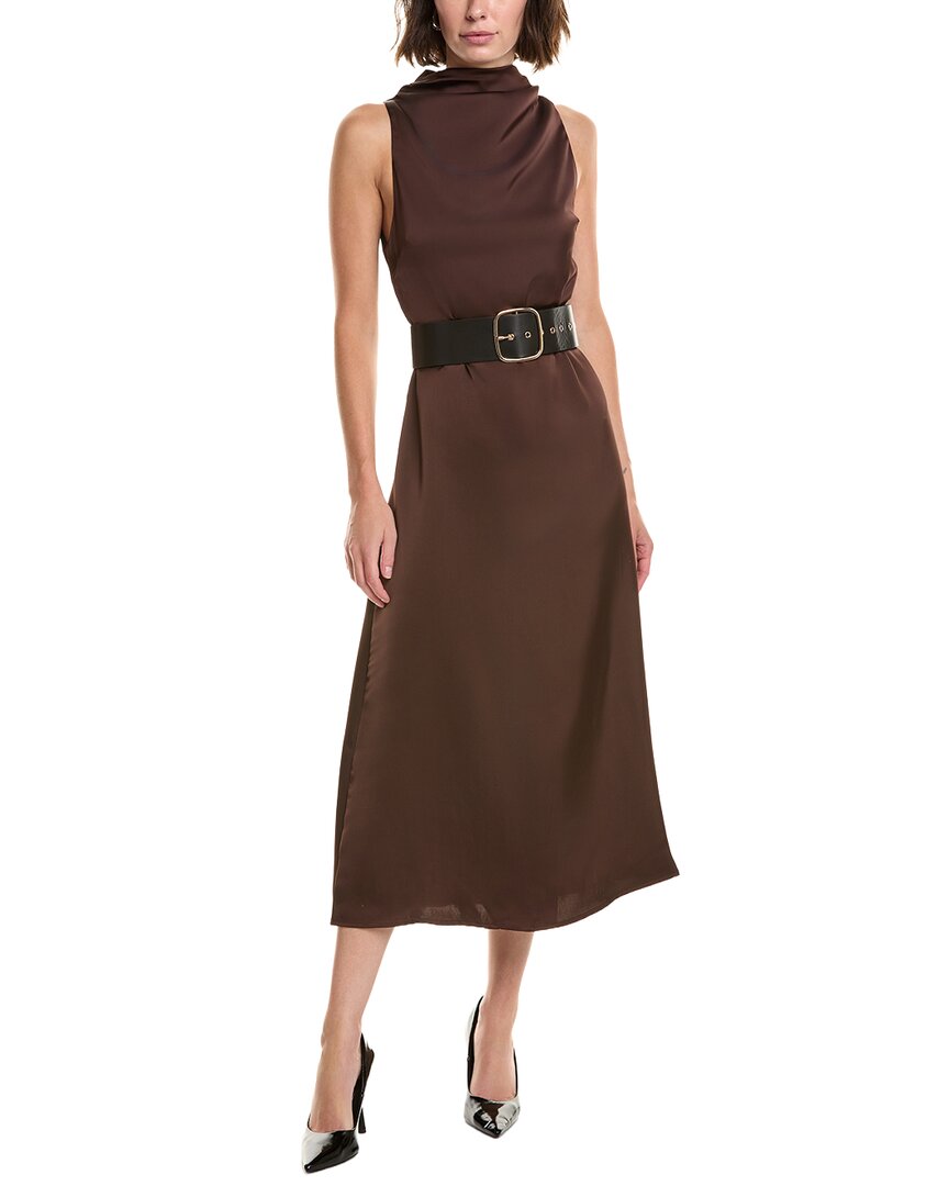 Serenette Midi Dress In Brown