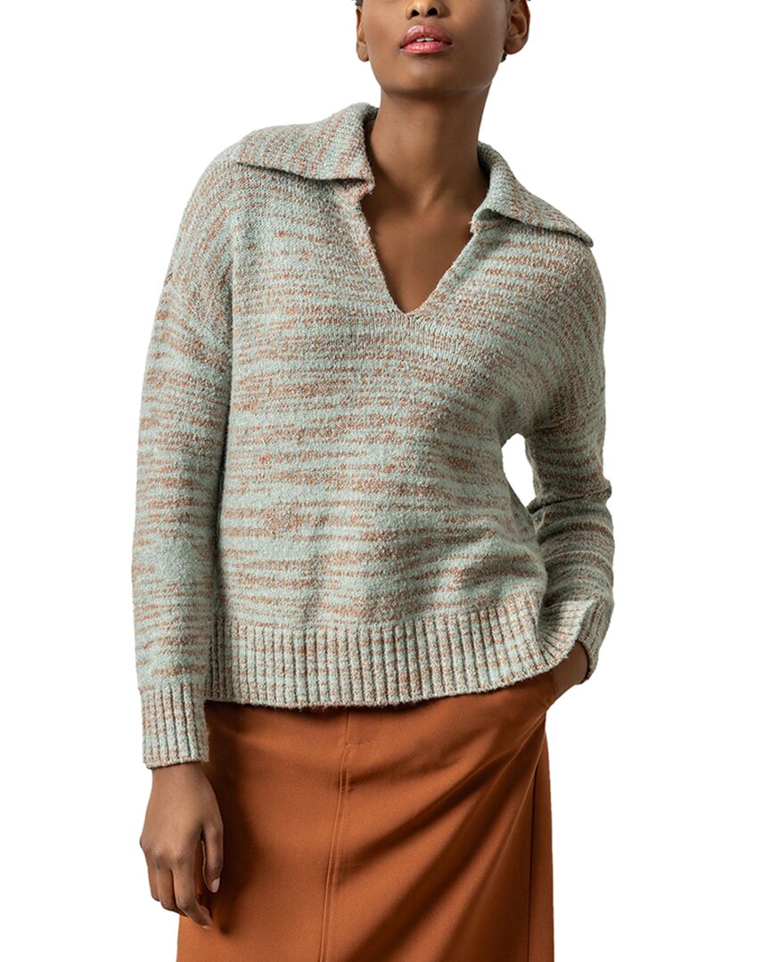 Lilla P Sailor Collar Wool-blend Sweater In Multi