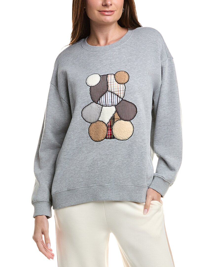 Vintage Havana Bear Patchwork Sweatshirt In Gray