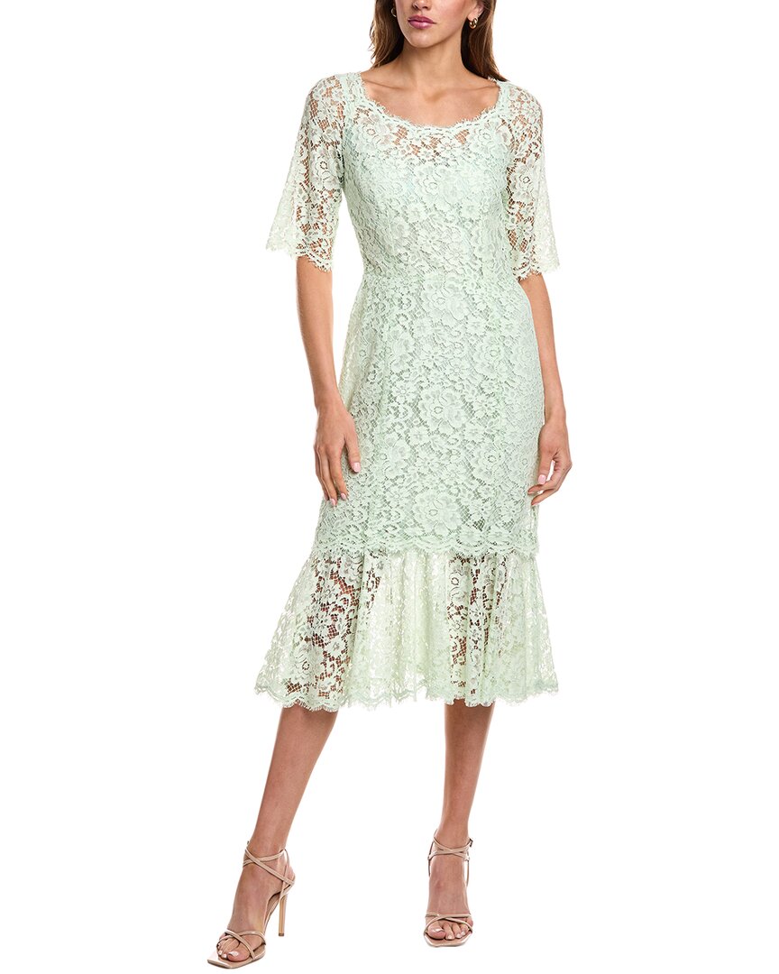 Dolce & Gabbana Lace Midi Dress In Green