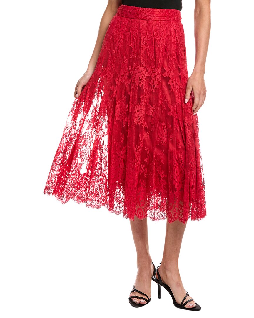 Dolce & Gabbana Lace Skirt In Red