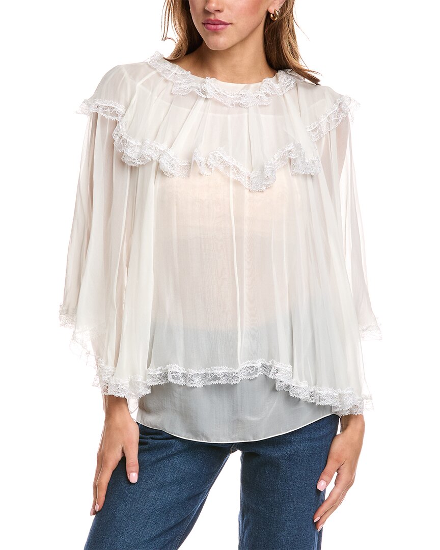 Dolce & Gabbana Silk-blend Blouse In White
