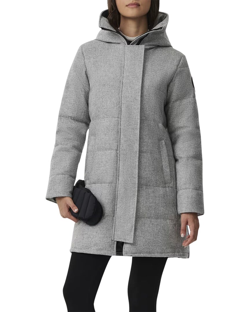Canada Goose Shelburne Alluraluxe Wool-blend Parka In Gray