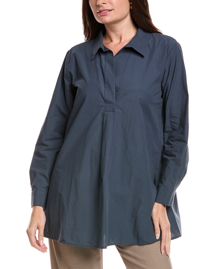 Eileen Fisher Classic Collar Tunic In Blue