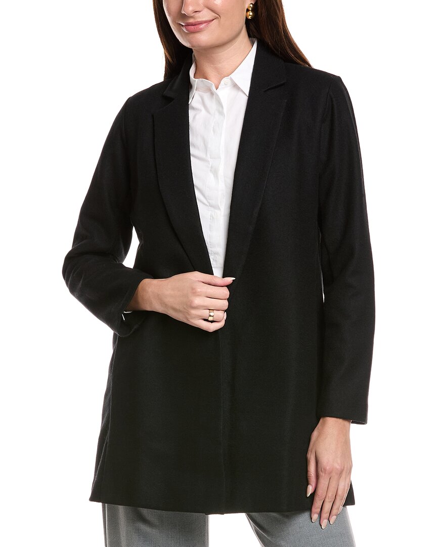 Eileen Fisher Petite Felted Wool Long Blazer In Black