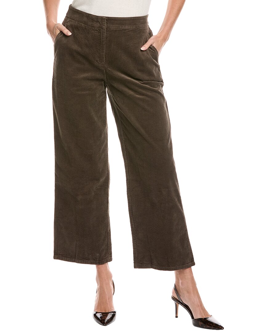 Eileen Fisher Petite Corduroy Wide Leg Pant In Brown