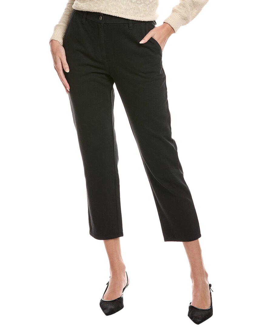 Eileen Fisher Petite Garment-dyed Utility Tapered Pant In Black
