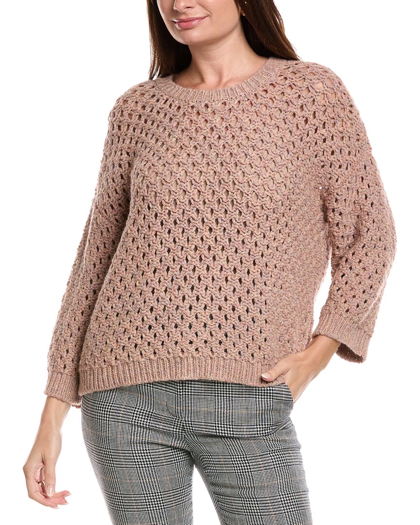 Eileen Fisher Peruvian Alpaca Crew Neck Top In Multi