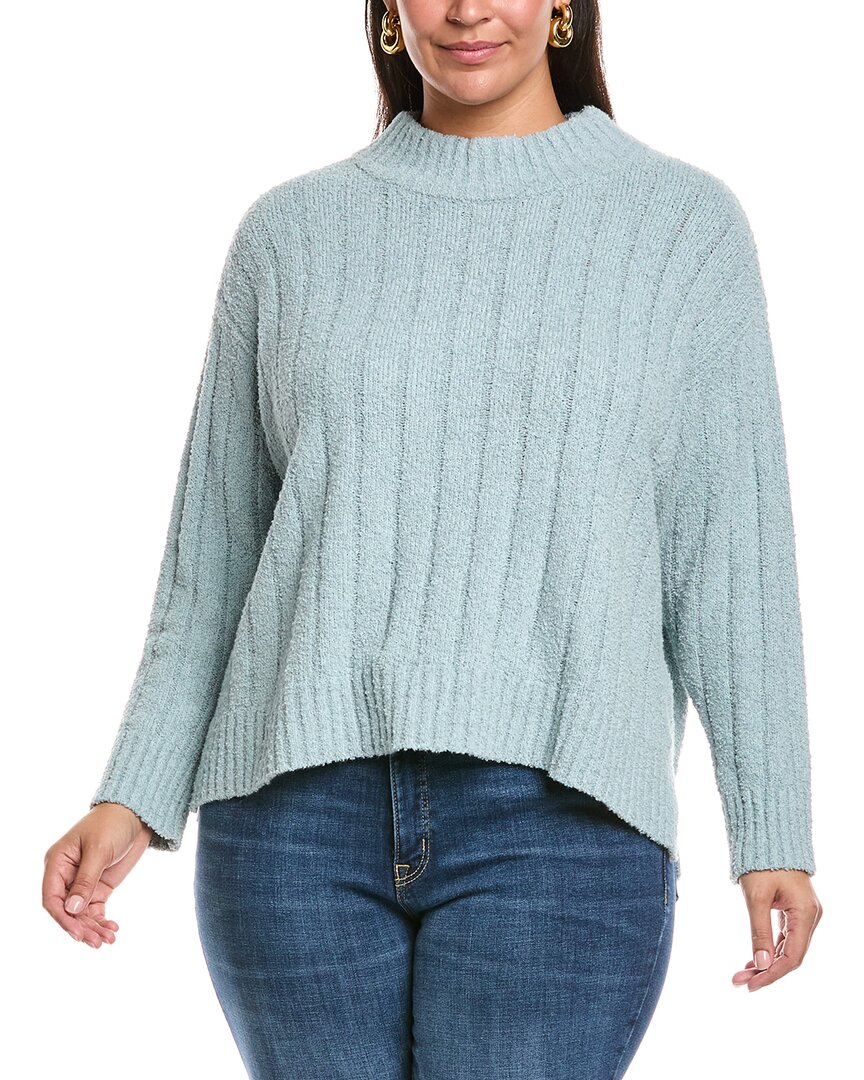 Eileen Fisher Plus Turtleneck Cashmere-blend Sweater In Blue