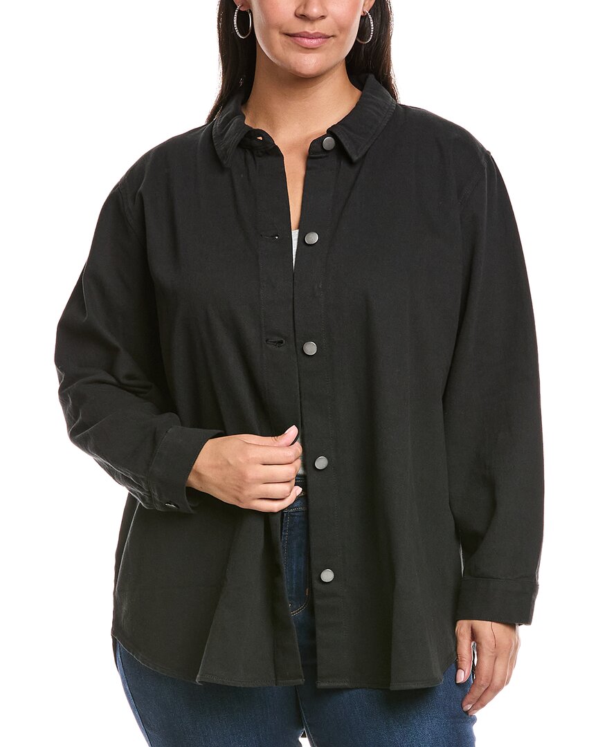 Eileen Fisher Plus Classic Collar Jacket In Black
