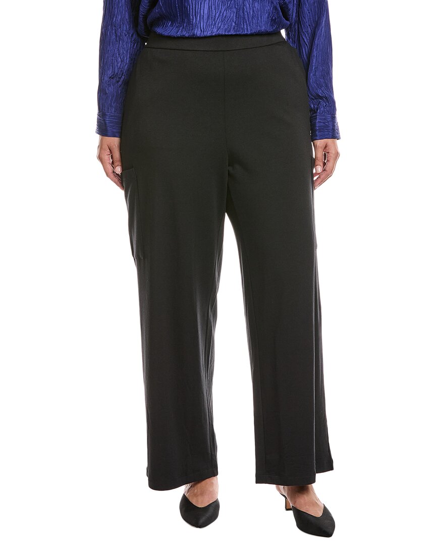 Eileen Fisher Plus Wide Cargo Pant In Black