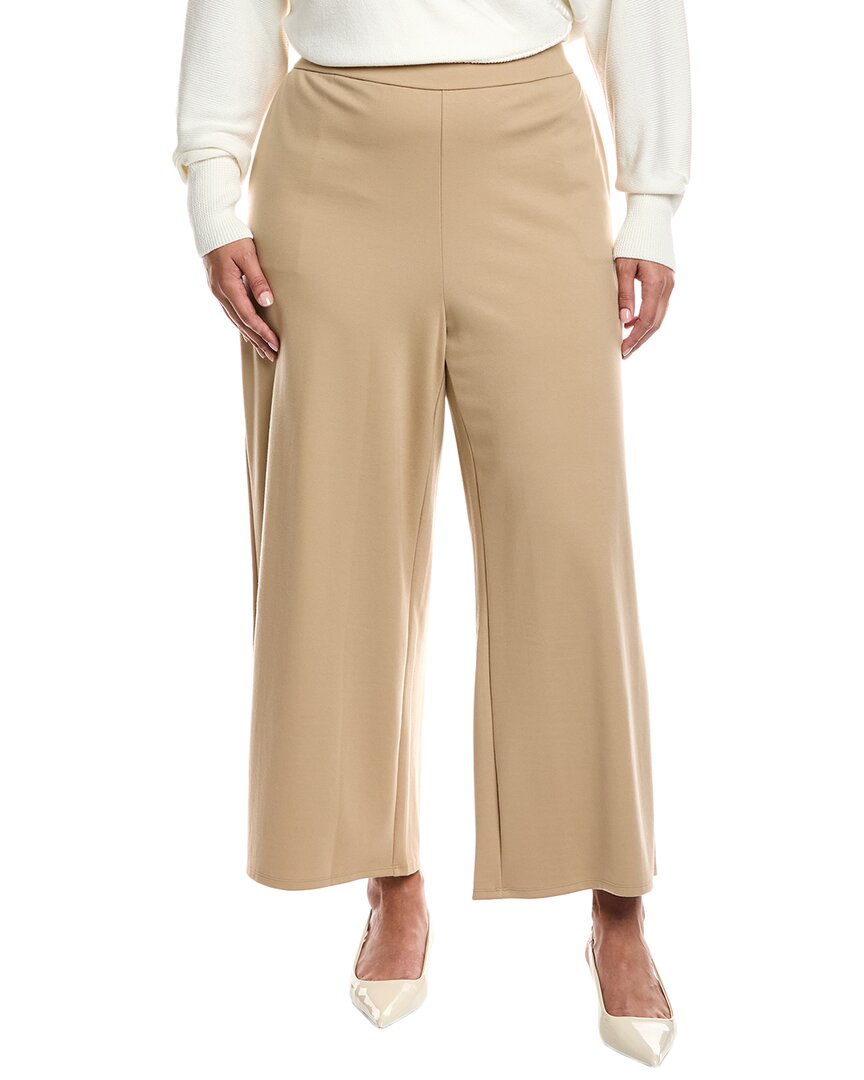 Eileen Fisher Plus Wide Ankle Pant In Brown