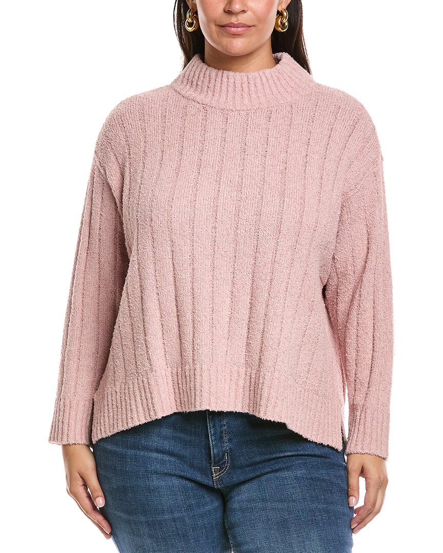 Eileen Fisher Plus Turtleneck Cashmere-blend Sweater In Pink