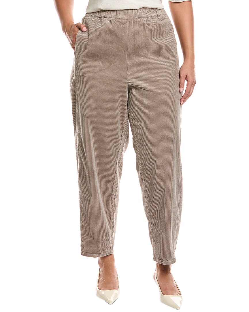 Eileen Fisher Plus Lantern Ankle Pant In Brown