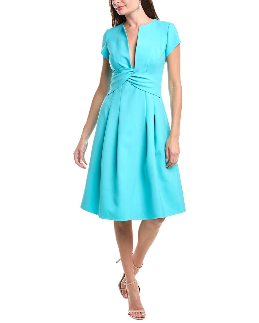 Oscar De La Renta Wool-blend Mini Dress In Blue