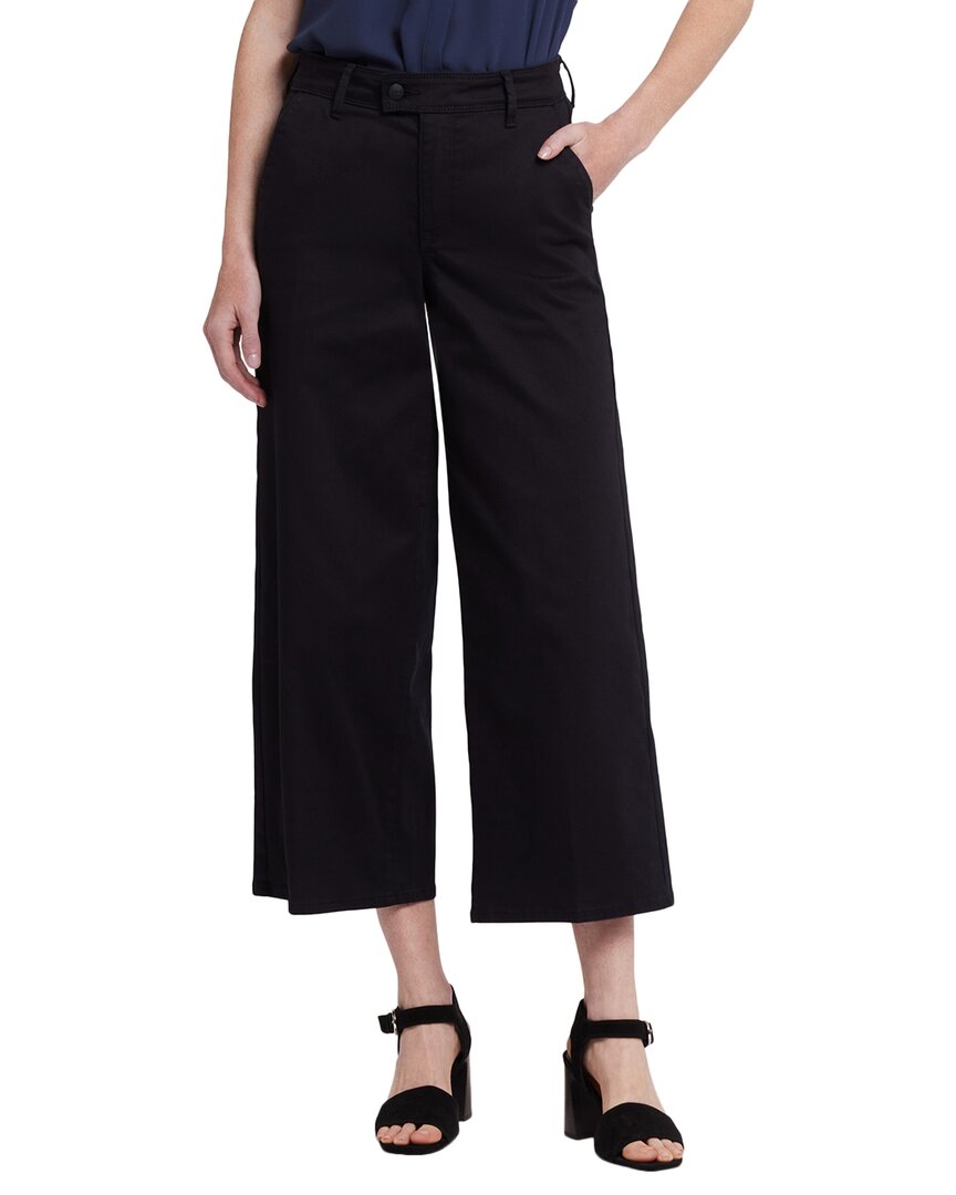 Nydj Mona High Waist Ankle Wide Leg Trouser Jeans In Black