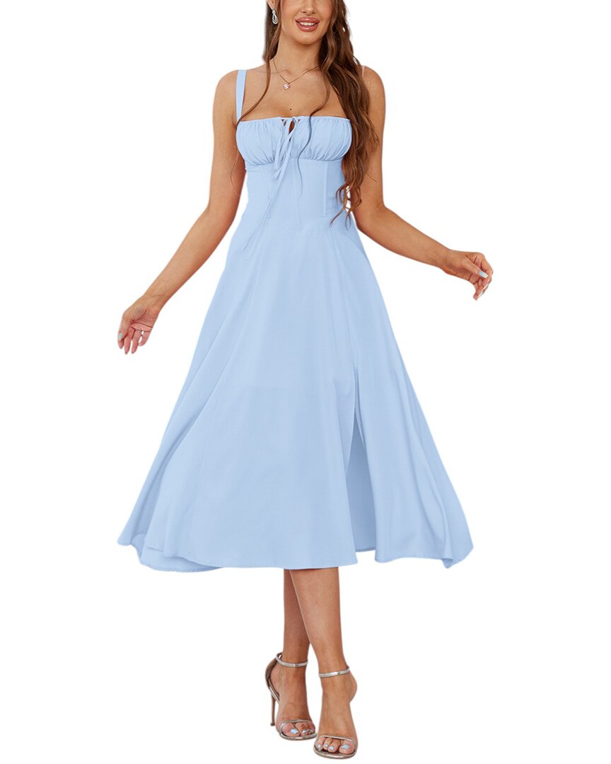 Amanda Royal Midi Dress In Blue