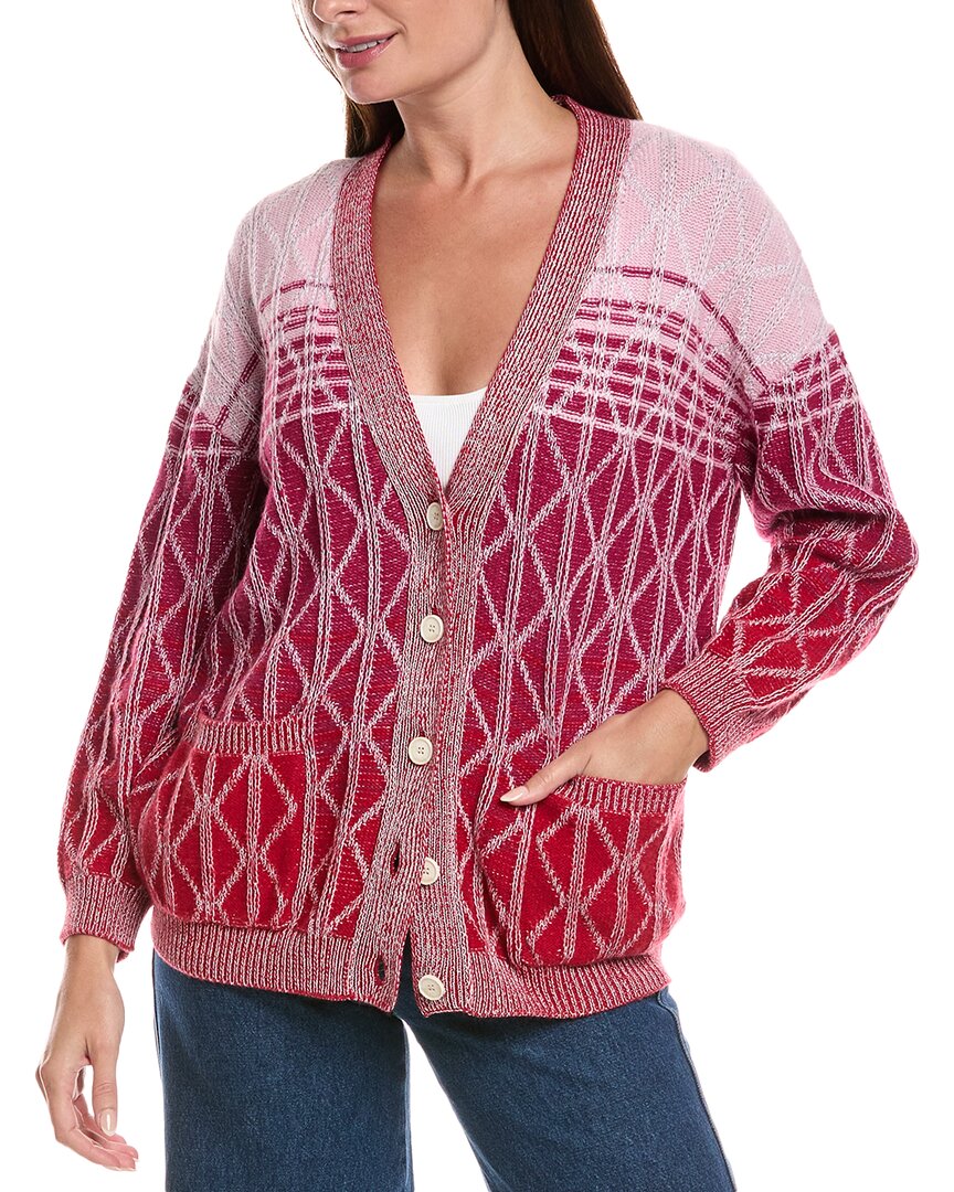 M Missoni Oversized Wool-blend Cardigan In Pink