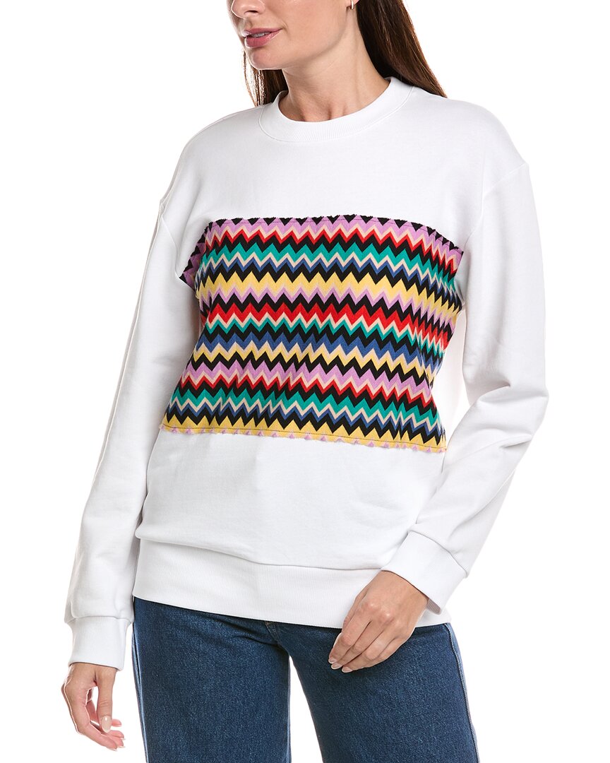 M Missoni Fleece Sweatshirt In White
