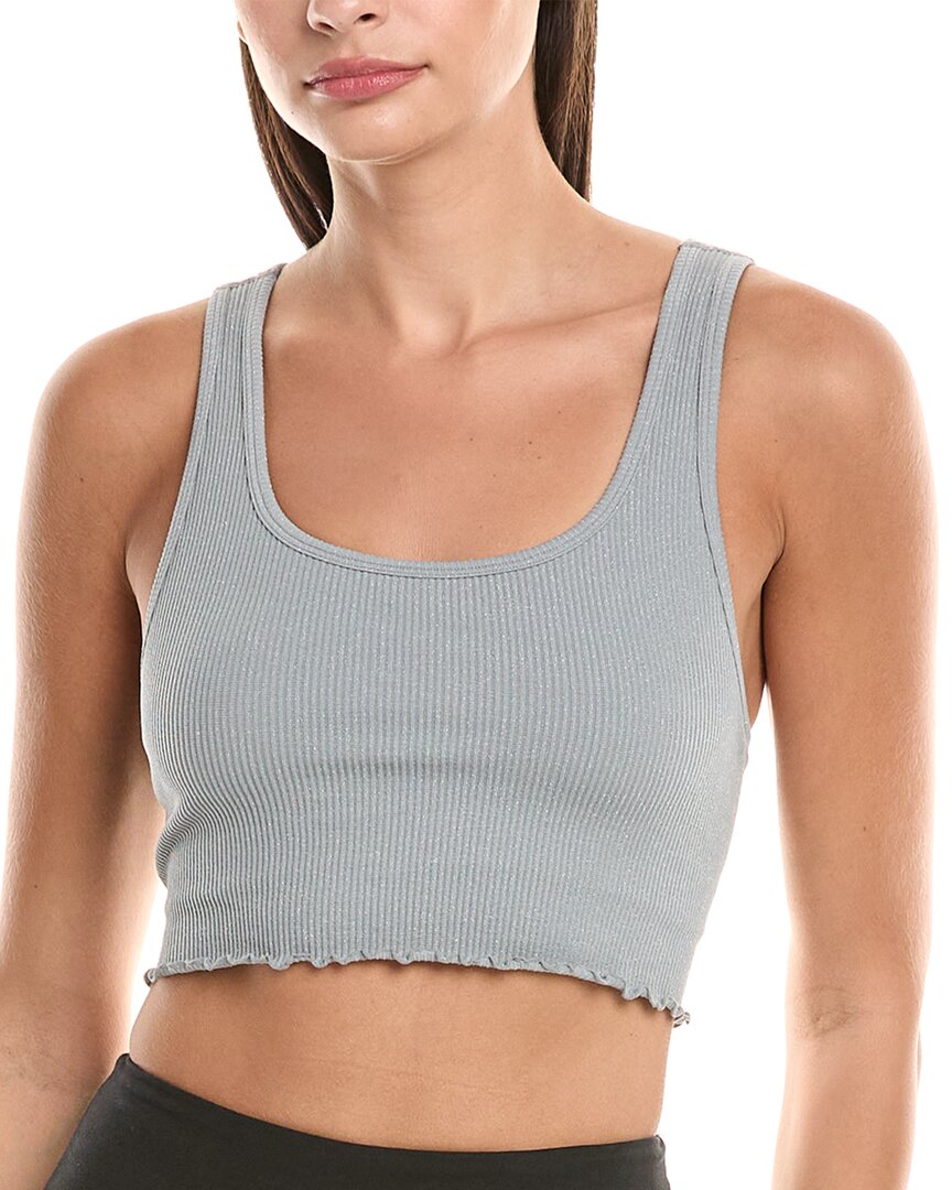 Spiritual Gangster Amor Shimmer Crop Tank In Blue